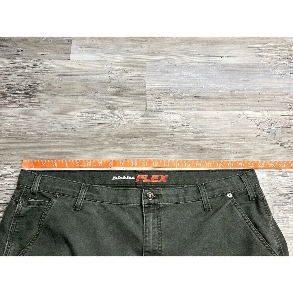Faded Distressed Black Cargo Pants Baggy Goth Skater Workwear Dickies Flex 42x30